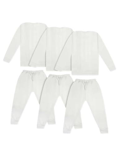 Image of TIXY Baby Thermal Wear Set Pack of 3 for Boys & Girls | Full Sleeve Cotton Rich Winter Innerwear Top & Bottom Set | Soft Warm Ribbed Thermals for Infants & Toddlers