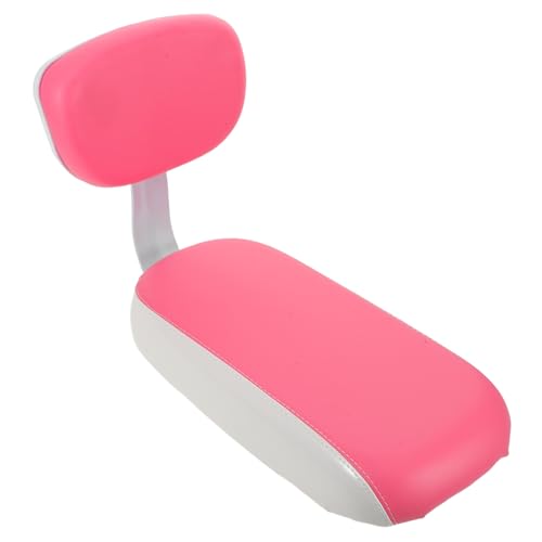 Hemobllo Asiento Trasero para Bicicleta con Respaldo Ergonómico Cojín de Espuma Gruesa Acabado en Cuero Sintético Blanco y Rosa Compatible con Bicicletas de Montaña y Eléctricas para