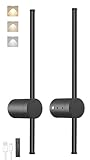 BLUEYE Battery Operated Wall Sconce Set of Two,Remote Control,3CCT,No Flicker,40W Equivalent Picture Light,Aesthetics Decor,Black Aluminum,for Living Room,Hallway,Bedroom,Non-Hardwired,2Packs,24-Inch