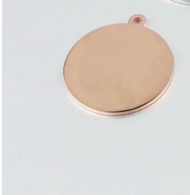 Lot de 20 breloques rondes en acier inoxydable 304 poli miroir, 20 mm, 25 mm, 30 mm, pour la fabrication de bijoux, or rose, 30 mm