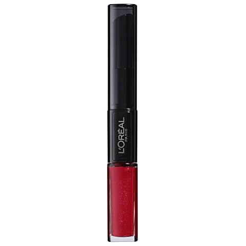 L'Oreal Paris Lippen Make-up Indefectible Lippenstift, 505 Resolution Red/Liquid Lipstick für 24 Stunden volle Lippen mit feuchtigkeitsspendendem Lippenpflege - Balsam Cover