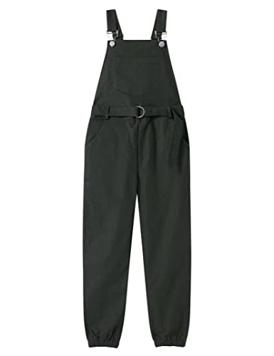 Lionjie Girls Overalls Army Green Jumpsuits & Rompers Adjustable Straps Kids Long Pants With Pockets & Belt #TOP30