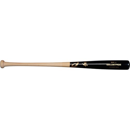 asics 3121B351 GOLDSTAGE 3121B351 Baseball Bat, Hardwood, Unisex Adult 010 (Black/Natural) S84