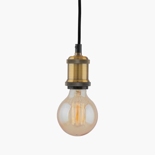 Image of Luxury Vintage Brushed E27 Holder Ceiling Pendant Hanging Lamp for Home, Bedroom, Living Room, Cafe & Restaurant,Dining, Kitchen and Etc (Set of 1) (with Bulb)