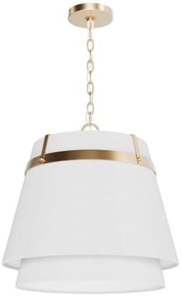 Hunter - Ada Lee 1-Light Alturas Gold, Medium Size Pendant Light, Dimmable, Transitional Style, Cone Shaped, for Bedrooms, Kitchens, Dining, Living Rooms - 48160