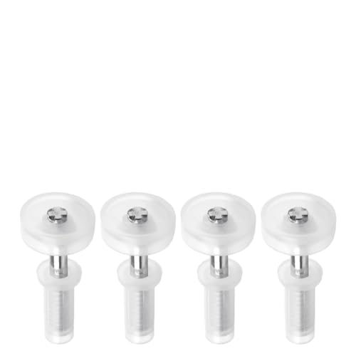 Kit de herrajes para puerta plegable bi-fold, 12 piezas, guía superior para gabinete, ruedas plásticas plateadas blancas miniatura 6