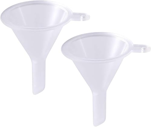 2 Pcs Mini Clear Plastic Funnel for Bottling Cosmetics, Liquids, and Oil Filling, Small Funnel for Easy Transfer of Essential Oils and Perfumes Specialty Tools