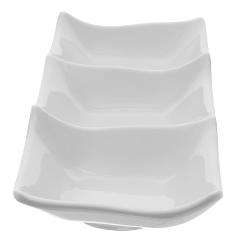 Mipcase 三連仕切り皿 調味料ディッププレート 薬味皿連結式 家用ソースト