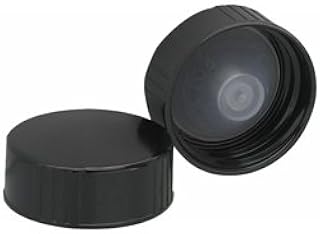 Wheaton 240119 Black Phenolic Screw Cap with PE Poly-Seal Liner, 28-400 Size (Pack of 100)
