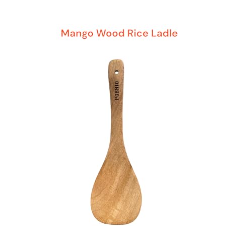 Image of POSHIO Wooden Casserole Hotpot Box with 1 Ladle, Breads Storage & Serving Box | Mango Wood Container | Non-Toxic Polished Serveware- Natural Wood Finish (1, Natural, 9x9x4in, Style 2)