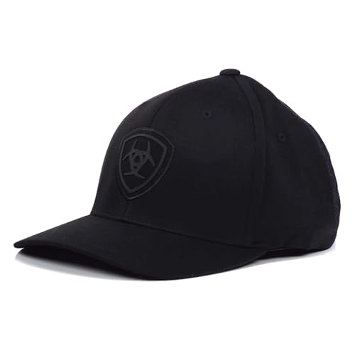 ARIAT Men's Black Flexfit Shield Logo Cap