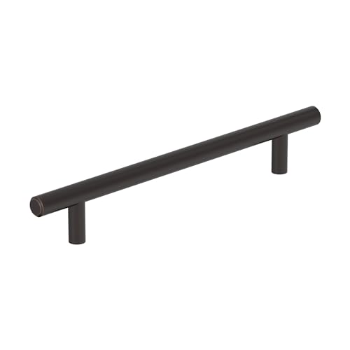 Image of Amerock 6-5 /16 inch Bar Pulls Oil-Rubbed Bronze Drawer Pull | 6-5 /16 inch (160mm) Center-to-Center Mounting Distance and 8-5 /8 inches Overall Length, Durable Carbon Steel Cabinet Hardware