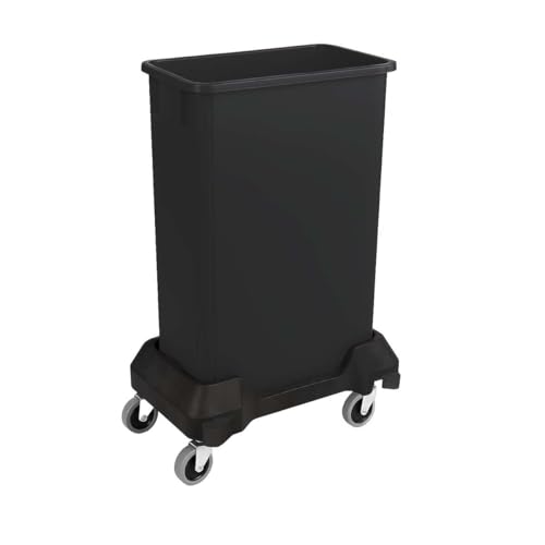 Image of 23 Gallon Slim Rectangular Garbage Can with Wheels - Black