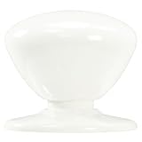 trust4care 2-Pack Extra Large White Bi-fold Closet Dummy Door Knobs with Wide Base, 1-3/5 Inch Passage Wardrobe Dresser Kitchen Cabinet Pull Doorknobs, Bifold Sideboard Drawer Handles
