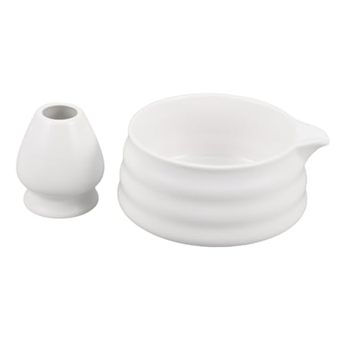 HOLIDYOYO 1 Set Japanese Matcha Bowl Set with Spout and Whisk Holder Ceremony Kit for Optimal Preparation Elegant Ceramic Design for Tea Lovers and Cultural Presentation