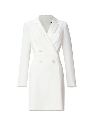 Image of Adrianna Papell Women's Long Sleeve Tuxedo Mini Dress with Satin Accents