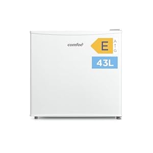 Comfee RCD50WH2(E) Mini Kühlschrank / 43L Kühlbox mit Eisfach/Kühlschrank Klein für Zimmer & Büro/Schnelle Kühlung in der Chiller Box/Temperaturregelung/Verstellbare Füße / 80 kWh/Jahr/Weiß