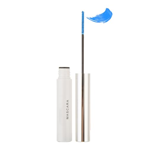Ultra Fine Mascara Impermeable, 5D Baby Blue Rímel Pestañas Largas, Azul Mascara Volumen y Definición, Resistente a las Manchas y No Agrumar Rímel con Fibra de Silk, Maquillaje de Ojos con Texura