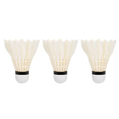 Baxnore Volantes de bádminton Profesionales, Paquete de 3 Pelotas de Entrenamiento de Plumas de Pato, Alto Rendimiento, Resistentes al Viento, duraderos para Principiantes, Adultos