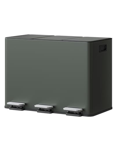 Poubelle acier inoxydable 45L avec couvercle hermétique et finitions durables