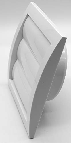 White Exhaust Hood Vent 4'' Inch with Built-in Pest Guard Screen and Flange, Air Vent Cover, HVAC Exhaust Vent Duct Cover, Exhaust Cap - Image 2