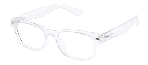 Peepers by PeeperSpecs Clark Square Blue Light Blocking Reading Glasses, Clear, 49 mm + 1.75