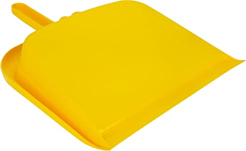 Image of SPARTA Large Handheld Dustpan with Hanging Hole, Heavy-Duty Plastic Dustpan with Wide Lip for Countertops and Surfaces, Plastic, 10 Inches, Yellow (Pack of 4)