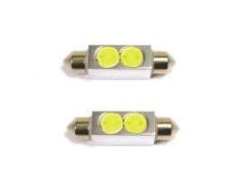 Live-wire-direct 2 x 12V PURE White High Power LED Car Interior Festoon Dome Number plate Light Bulbs 39mm DE3425