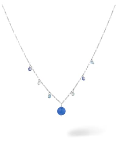 Collier bleu drop argent massif - Joaillerie fine et finitions main
