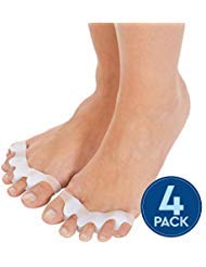 Toe Separators, Straighteners & Spacers, Corrects Toes And Bunion (Universal Size) - White (Two Pairs) 4 Pieces