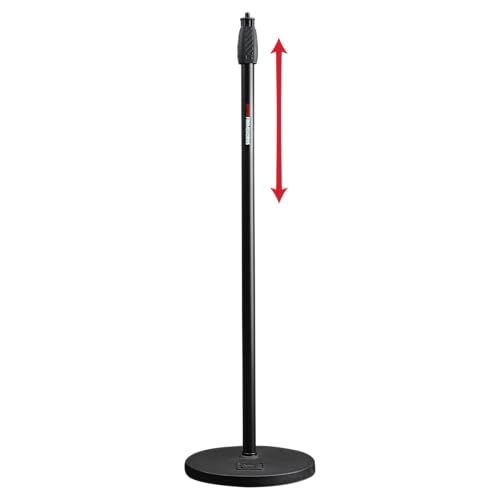 Gator Frameworks Microphone Stand with 10' Weighted Base and Soft Grip Twist Clutch Height Adjustment, (GFW-MIC-1000)