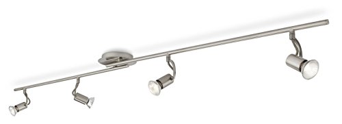 Philips Cadet Leuchte mit schwenkbaren Strahlern, 2 x 50 W, Nickel 4 x 50 W Nickelfarben