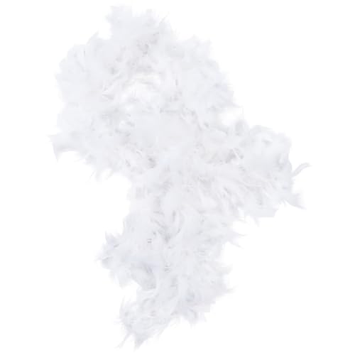 GORGECRAFT Boas en Plumes de Marabout Moelleuses 2m Bordure en Plumes de Dinde Blanches de 14~19cm Chandelle Déguisement pour Femme Vêtements Artisanat Danse...