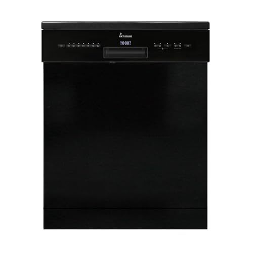 KKT KOLBE 60 cm Geschirrspüler Spülmaschine Schwarz Silber Freistehend, Unterbaufähig, Besteckschublade, LED-Beleuchtung, Automatische Türöffnung, höhenverstellbar, 7 Programme, 14 Maßgedecke, DW60FSS