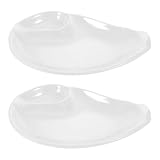 ULTECHNOVO Vassoio per Dessert e Sushi 2Pezzi Piatto da Portata per Patatine Fritte e Antipastiera Superficie Liscia Uso Quotidiano Riutilizzabile