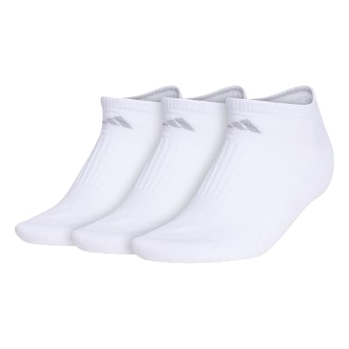adidas Women's Cushioned No Show Socks (3-Pair) Athletic, Low Profile Look with Arch Compression for a Secure Fit