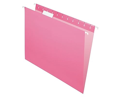 Pendaflex - Pendaflex Hanging File Folders, Letter Size, Pink, 25-Pack, Durable Paper Stock, Coated Rods, Lighter Interior to Prevent Misfiling, for Home or Office Filing Systems