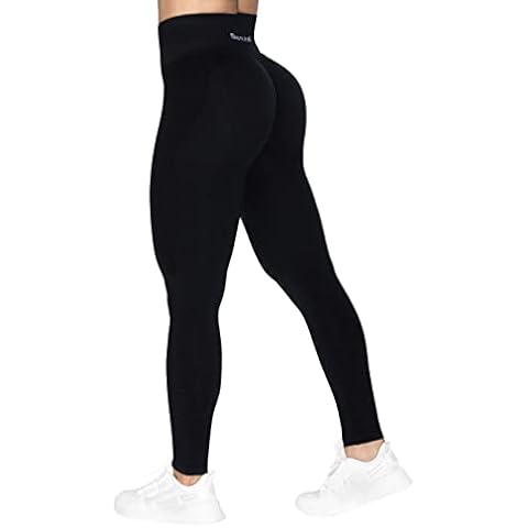 Sunzel Scrunch Butt Lifting Leggings Women High Waisted Seamless Workout Leggings Gym Booty Tights Tummy Control Yoga Pants, Black(upgarde), M Cover