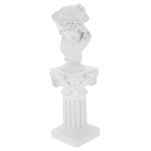 BCOATH Estatua de Columna Romana de Resina 6 Cm Cabeza de Ariadna Juego de 2 Piezas Decoración para Escritorio y Hogar Adornos Artesanales para Sala y Oficina