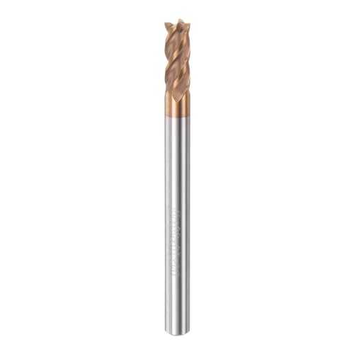 Image of HARFINGTON Micro Grain Carbide Square End Mill 5 /32 inch x 3 /8 inch (4mm x 10mm) Cut 5 /32 inch (4mm) Shank 2 inch (50mm) Length AlTiN Coated 4 Flutes Square Nose Cutter for Alloy Steel Hardened Steel