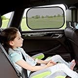 Car Window Shade (4 Pack), Sunshade to Car Windows, Premium 80 GSM Car Sun Shade Protection for Children in The Back Seat from Sun, Glare and UV Rays-20"x12" and 17"x14" Baby Side Window Shade