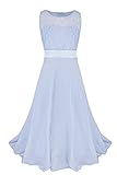 iEFiEL Big Girls Lace Chiffon Bridesmaid Dress Dance Ball Party Maxi Gown