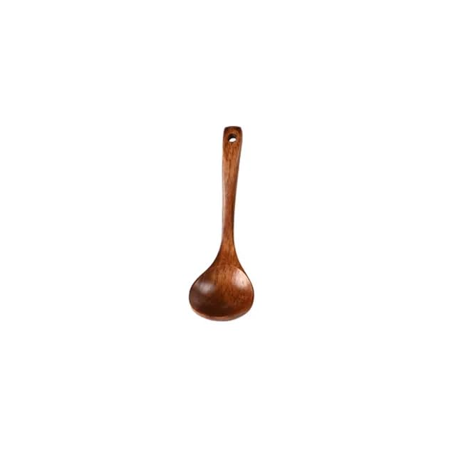 Frabakas Wooden Soup Ladle Serving Spoon Cooking Spoons Spatula Non-stick Kitchen Ladle Kitchenware Tableware Kitchen Gadgets Utensils (7 Inch)
