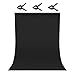 OMBAR Blackscreen, 1.8 * 2.8m zusammenklappbar Fotohintergrund, Black Screen mit 3 Klemmzwingen für Fotografie，Stage Keying, Studio, virtueller Live Room (Black-Schwarz)
