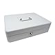Geldkassette aus Metall - Weiß - 300 x 240 x 90 mm - Sicherer Aufbewahrungsort für Bargeld und Wertsachen