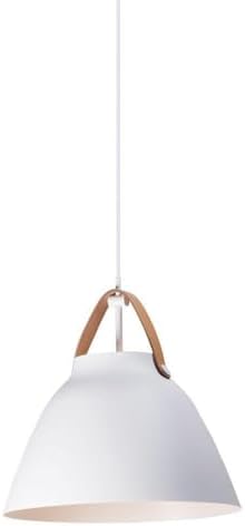 Maxim Nordic-One Light Pendant-14.25 Inches Wide by 14.5 inches high-Tan Leather/White Finish -Traditional Installation