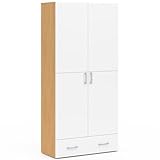 Un design moderne et épuré blanc et bois qui s'intègre facilement dans une chambre, un bureau ou une entrée