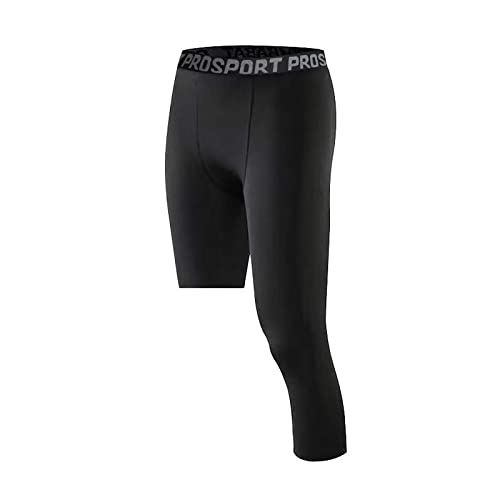 DKHSY Mallas para Correr para Hombre, Paquete de 1 o 2, Mallas Capri de compresión de 3/4 de una Pierna, Mallas de Gimnasio Cool Dry para Hombres, Pantalones Deportivos de Capa Base de compresión
