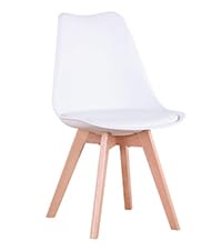 Mesa de comedor moderna y 6 sillas blancas para desayunos en cocina 6
