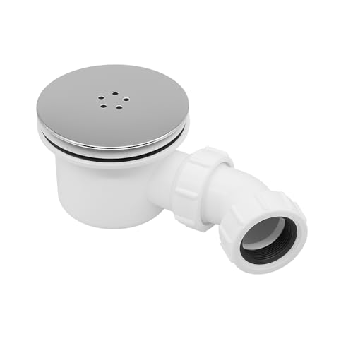 Chrome Shower Trap 90mm – Easy Clean Shower Waste Trap for Enclosure Trays – Replacement 90mm Shower Drain Cover with 1½" Outlet – Chrome Shower Tray Waste Trap